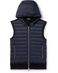 Kiton - Slim-fit Panelled Quilted Shell And Cotton-blend Hooded Gilet - Lyst