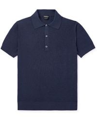 Tom Ford - Slim-fit Honeycomb-knit Silk-blend Polo Shirt - Lyst
