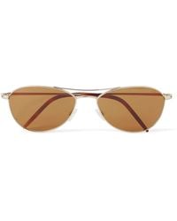 Oliver Peoples - Roger Federer R-14 Aviator-style Gold-tone Sunglasses - Lyst
