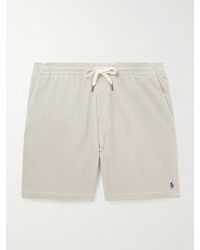 Polo Ralph Lauren - Shorts a gamba dritta in velluto a coste di cotone con coulisse e logo ricamato Prepster - Lyst