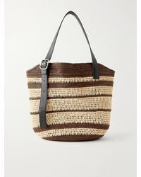 Loewe - Paula's Ibiza Loop Basket Leather-Trimmed Raffiatote Bag - Lyst