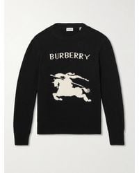 Burberry - Logo-Jacquard Wool And Cashmere-Blend Sweater - Lyst