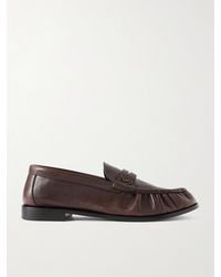 Saint Laurent - Le Loafer Monogram Logo-appliquéd Full-grain Leather Penny Loafers - Lyst