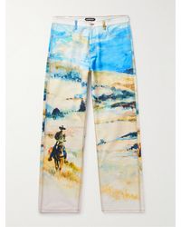 CHERRY LA - Mojave Cowboy Straight-leg Printed Cotton-canvas Trousers - Lyst