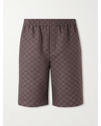 Gucci - Wide-Leg Monogrammed Linen-Blend Jacquard Shorts - Lyst
