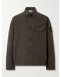Stone Island - Garment-Dyed Panama Cotton-Canvas Jacket - Lyst