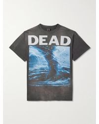 SAINT Mxxxxxx - T-shirt in jersey di cotone effetto consumato con stampa Dead Heathen - Lyst