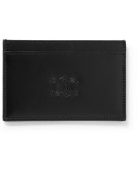 Celine - Triomphe Logo-Embossed Leather Cardholder - Lyst