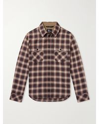 Moncler - Checked Brushed Cotton And Lyocell-Blend Shirt - Lyst