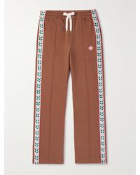 Casablanca - Laurel Straight-leg Logo-appliquéd Organic Cotton-jersey Sweatpants - Lyst