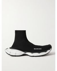Balenciaga - 3xl Sock Logo-print Stretch-knit Slip-on Sneakers - Lyst