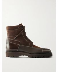 John Lobb - Peak Patchwork Leather, Suede And Nubuck Lace-Up Boots - Lyst