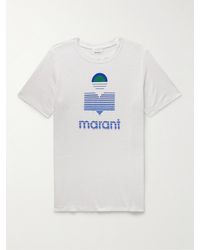 Isabel Marant - Karman T-Shirt aus Leinen-Jersey mit Logoprint - Lyst