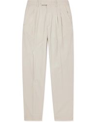NN07 - Fritz 1062 Tapered Pleated Stretch-cotton Seersucker Suit Trousers - Lyst