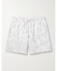 Vilebrequin - Moopea Straight-Leg Mid-Length Metallic-Jacquard Swim Shorts - Lyst