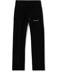 Palm Angels - Slim-fit Straight-leg Cotton-blend Velour Track Pants - Lyst