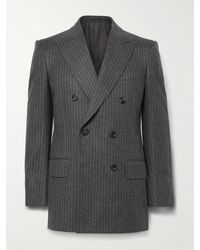 Tom Ford - Double-breasted Prinstriped Wool-flannel Blazer - Lyst