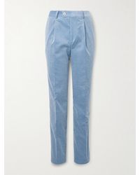 Brunello Cucinelli - Straight-Leg Pleated Stretch Cotton And Cashmere-Blend Corduroy Suit Trousers - Lyst