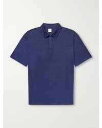 Eleventy - Linen-Jersey Polo Shirt - Lyst