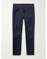 Nudie Jeans - Jeans slim-fit in denim grezzo biologico Lean Dean - Lyst