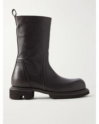 Rick Owens - Creeper Gabe Washed Leather Lace-Up Boots - Lyst