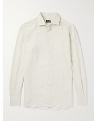 ZEGNA - Striped Oasi Linen Shirt - Lyst