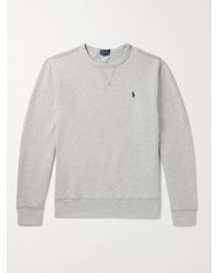Polo Ralph Lauren - Sweatshirt aus Jersey aus einer melierten Baumwollmischung mit Fleece an der Innenseite - Lyst