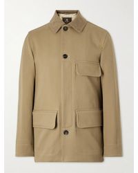 Loro Piana - Barth Caban Felt And Leather-Trimmed Cotton-Gabardine Jacket - Lyst
