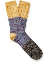 Thunders Love Colour-block Recycled Cotton-blend Socks - Yellow