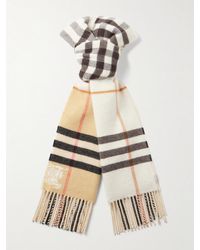 Burberry - Fringed Checked Cashmere Scarf - Lyst