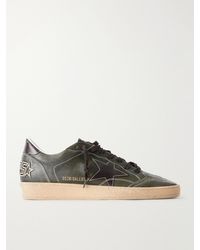Golden Goose - Ball Star Distressed Leather Sneakers - Lyst
