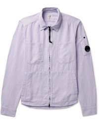 C.P. Company - Logo-appliquéd Cotton And Linen-blend Twill Jacket - Lyst