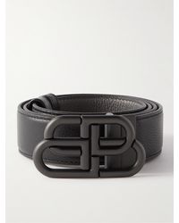 Balenciaga - 3.5Cm Logo-Embellished Full-Grain Leather Belt - Lyst