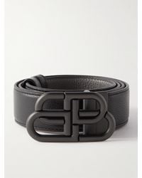 Balenciaga - 3.5cm Logo-embellished Full-grain Leather Belt - Lyst