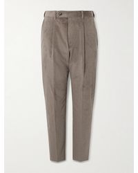 Paul Smith - Straight-Leg Pleated Stretch Cotton And Wool-Blend Corduroy Trousers - Lyst