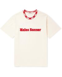 Wales Bonner - Logo-embroidered Printed Organic Cotton-jersey T-shirt - Lyst