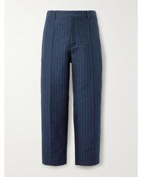 Blue Blue Japan - Pantaloni a gamba dritta in misto cotone jacquard - Lyst