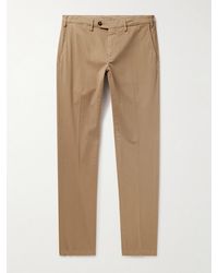 Canali - Pantaloni chino slim-fit in twill di misto cotone - Lyst
