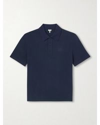 Loewe - Slim-fit Logo-embroidered Cotton-piqué Polo Shirt - Lyst