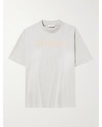 Fear Of God - Logo-flocked Cotton-jersey T-shirt - Lyst