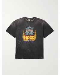 SAINT Mxxxxxx - Neighborhood Distressed Paint-splattered Printed Cotton-jersey T-shirt - Lyst