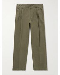 Alex Mill - Straight-leg Pleated Garment-dyed Bedford Cotton Suit Trousers - Lyst