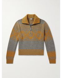 Loewe - Jacquard-Knit Wool And Cashemere-Blend Zip-Up Sweater - Lyst