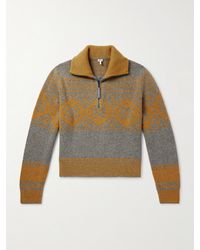 Loewe - Jacquard-knit Wool And Cashemere-blend Zip-up Sweater - Lyst