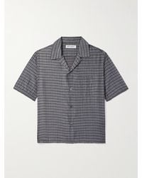 Our Legacy - Heusen Convertible-Collar Checked Cotton And Silk-Blend Shirt - Lyst