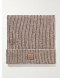 Acne Studios - Kua Logo-Appliquéd Ribbed Wool And Yak-Blend Beanie - Lyst