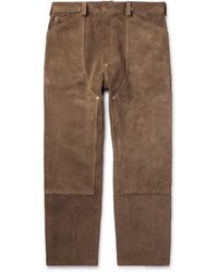 4SDESIGNS - Throwing Fits Utility Straight-leg Leather-corduroy Trousers - Lyst