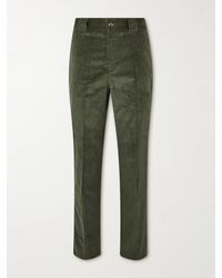 Erdem Benedict Straight-leg Cotton-blend Corduroy Trousers - Green