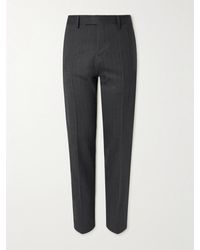 Lardini - Straight-Leg Virgin Wool-Blend Herringbone Suit Trousers - Lyst