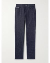 Canali - Jeans Slim-Fit A Gamba Dritta Con Finiture Cimosate - Lyst